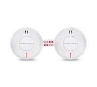 SAFE TECH Smoke Alarm, Wireless Interconnected Smoke Detector 10 Year Battery with Photoelectric Sensor, Fire Alarm with LED Indicator Low Battery and Fault Warning for House and Bedroom, 2 Packs