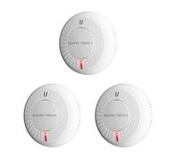 SAFE TECH Smoke Alarm, Wireless Interconnected Smoke Detector 10 Year Sensor Life, Fire Alarm with LED Indicator Low Battery and Fault Warning for House and Bedroom, 3 Pack