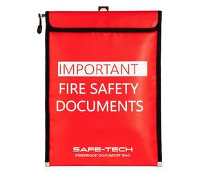 SAFE-TECH Upgraded Fireproof Document Bag, 1300°C Blow Torch Tested Storage | for Legal Certificates, A4 Safety Document, NHS Approved Fireproof Holder