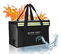 SAFE TECH Upgraded NHS Approved Lithium Battery Bag, Tested to SGS 800°C Fire Proof Battery Storage Bag, 14″ x 7.8 ” x 9.5″ Large Lipo Safe Storage Explosion Proof Fire Containment PED