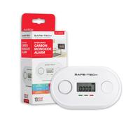 Safe-Tech Wireless Interlinked Carbon Monoxide Alarm With Digital Display, 10 Year Sensor, Bs En 50291-1:2018