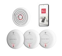 Safe-Tech Wireless Interlinked Smoke Alarms And Heat Alarm Bundle For Home, 1 Heat Alarm & 3 Smoke Alarms