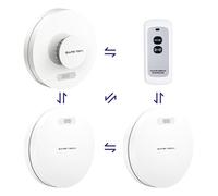SAFE TECH Wireless Interlinked Smoke and Heat Alarms Set with Remote Control, with 10 Year Lifespans, Interconnected Smoke Detector, BS EN14604/BS 5446, CE Certified Comply with Scottish Legislation
