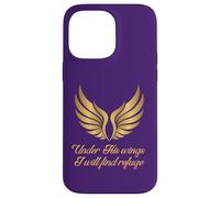 Safe Under His Wings in Gold Bible Verse Psalm 91 Christian Case for iPhone 14 Pro Max