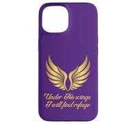 Safe Under His Wings in Gold Bible Verse Psalm 91 Christian Case for iPhone 15