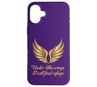 Safe Under His Wings in Gold Bible Verse Psalm 91 Christian Case for iPhone 16 Plus