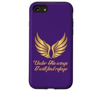 Safe Under His Wings in Gold Bible Verse Psalm 91 Christian Case for iPhone SE (2020) / 7/8