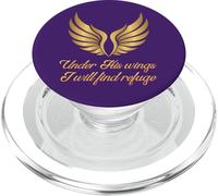 Safe Under His Wings in Gold Bible Verse Psalm 91 Christian PopSockets PopGrip for MagSafe