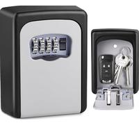 Safe Wall Mounted, Lock Box Outdoor, Key Box with 4 Digit Combination, Waterproof and Security Lockbox, Safe Outside for Home Garage School Elderly Parents Key Cabinet