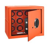 Safe Watch Winder for 12 Automatic Watches,with Fingerprint and Passcode Lock,Ultra-Quiet Japanese Motors, Built-in LED Illumination and LCD Touchscreen Control