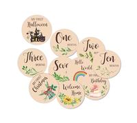 Safe Wooden Trackers Adorable Animal Number Child Baby Wood Cards Round Board Document Baby’s Development Baby Growth Tracking