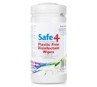 Safe4 Disinfectant Wipes - Eco-Friendly Biodegradable Fabric, Apple Scented Formula, Kills Viruses & Bacteria