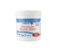 Safe4 Effervescent Chlorine Disinfectant Tablets (100 Count) - Professional NaDCC Sanitizer for Farms, Veterinary Clinics & Commercial Facilities - Fast-Acting Biosecurity & Surface Hygiene Solution