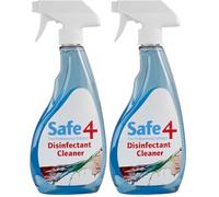 Safe4 Professional Surface Disinfectant Ready to Use - Enhanced Formulation,UK Manufactured,for Effective Virus & Bacteria Protection (500ml,Pack of 2,Freshmint)