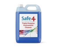 Safe4 Triple Enzyme Instrument Cleaner (5L) - Enzymatic Pre-Soak for Medical, Dental, Tattoo & Grooming Tools - Non-Foaming Ultrasonic Cleaner Solution (1:100 Concentrate)