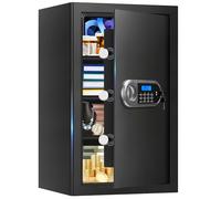 SAFE5.2 Cuft Large Home Safe Fireproof Waterproof Anti-Theft Digital Security Safe with Programmable Keypad and Spare Key Home Safety Water and Fire Resistant for Valuables
