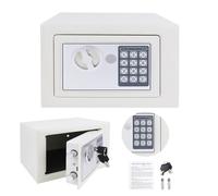 Safebox for Home, High Security Safe, Electronic Safe 4.6L Small Home Office Digital Safe with Digital Keypad and 2 Keys, Wall Floor Mounted Steel Lock Box, 23 X 17 X 17 CM, White