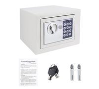 Safebox For Home, High Security Steel Small Home Office Digital Electronic Safe Box With Two Keys Small Value Safe With Digital Keypad For Extra Security, 4.6L, 23 X 17 X 17 CM, White