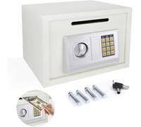 Safebox For Home, High Security Steel Small Home Office Digital Electronic Safe Box With Two Keys Small Value Safe With Digital Keypad For Extra Security, 16L, 35 X 25 X 25 CM, White