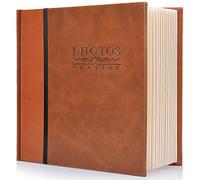 Safedealshop Leather Family Photo Album, Handmade, Waterproof & Dustproof, Holds 3x5 to 8x10