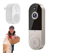 Safedoorbell Camera, Safedoorbell The Smarter Way to Protect Your Home, Safe Doorbell Camera Wireless, Smart Wifi Doorbell Cameras, with Motion Detection, Night Vision (Beige)