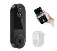 SafeDoorbell - Safe Doorbell Camera Wireless, 1080p Smart Wireless Video Doorbell Camera Chime, Two-Way Audio, Motion Detection, the Smarter Way To Protect Your Home (Black)