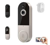 Safedoorbell-The Smarter Way To Protect Your Home, Safe Doorbell Safedoorbell, Safe Door Bell With Camera, 1080p Smart Wireless Video Doorbell Camera Chime (Beige)