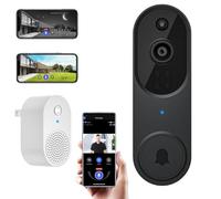 Safedoorbell-The Smarter Way to Protect Your Home, Safedoorbell Camera Wireless, 1080p Smart Wireless Video Doorbell Camera Chime, Ai Motion Detection, Night Vision, Two-Way Audio(Black)