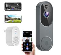 Safedoorbell-The Smarter Way to Protect Your Home, Safedoorbell Camera Wireless, 1080p Smart Wireless Video Doorbell Camera Chime, Ai Motion Detection, Night Vision, Two-Way Audio(Gray)