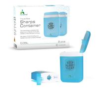 SafeFine Travel Size Sharps Disposal Container for Diabetic Pen Needles, Blood Lancets and Test Strips - Compact Size Sharps Bin for Travel and Daily Personal Use - 2 Pieces Multiple use Pack