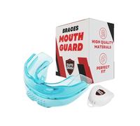 SafeGrin Premium Mouth Guard for Braces, Upper and Lower Teeth Protection for Sports, Football, Lacrosse, Hockey, Baseball, Youth Comfort Fit, Guard