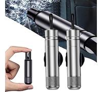 Safehammer Glass Breaker, Car Safety Hammer, Safe Hammer Glass Breaker, Car Emergency 2-in-1 Window Breaker & Seat Belt Cutter, Vehicle Escape Tool, Automotive Interior Safety Products (2PC-Silver)