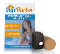 SafeHarbor Motion Sickness Relief and Anti Nausea Kit for Your Cruise Essentials | 2 Motion Sickness Bands 10 Natural + Herbal Relief Patches| Works for Children and Adults | Helpful E-Book Included