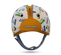 SafeheadBABY Soft Baby Head Protector Helmet for Crawling and Walking 7-24 Months - Ultra-Lightweight & Breathable Infant Safety Helmet That Grows with Your Baby (Head Circ. 40-52 cm) - Cars Orange