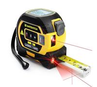 SAFEHITCH - 3 In One Tape Measure - Laser measure - Vertical Cross Line - Digital Laser Distance Meters - LCD Display - 40M Laser Measure - 5M Tape Measure