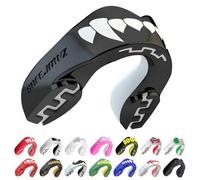 SAFEJAWZ Black Fangz Mouth Guard, Junior Dual Layer Gum Shield with Case