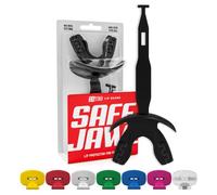 SAFEJAWZ Black Football Mouth Guard, Sports Lip Guard with Connected Strap