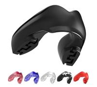 SAFEJAWZ Black Mouth Guard for Braces, One Size Gum Shield with Case