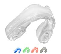 SafeJawz Elements Sports Mouthguard, Dual Layer Premium Protection Adult and Junior Gum Shield with Case for Boxing, MMA, Rugby, Martial Arts, Judo and All Contact Sports (Wind, Junior (up to 11))