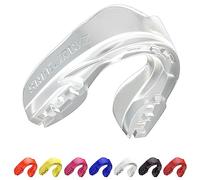 SAFEJAWZ Mouth Guard, Slim Fit Gum Shield for Adults with Case, Easy Fit Remouldable Gumshield for Rugby, Boxing, MMA, Hockey, Karate & All Contact Sports Mouthguard (Adult 12+ Years, Clear)