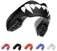 SafeJawz Mouthguard for Braces, One Size Re-mouldable Gum Shield with Case for Boxing, MMA, Rugby, Martial Arts, Judo, Karate, Hockey and All Contact Sports (Fangz)