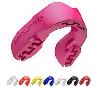 SAFEJAWZ Mouthguard Slim Fit, Adults and Junior Gum Shield with Case for Boxing, MMA, Rugby, Martial Arts, Judo, Karate, Hockey and All Contact Sports… B073CZHSRS (Junior (<11 Years), Pink)