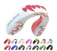SAFEJAWZ Pink Fangz Mouth Guard, Junior Dual Layer Gum Shield with Case