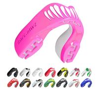 SAFEJAWZ Pink Viper Mouth Guard, Junior Dual Layer Gum Shield with Case