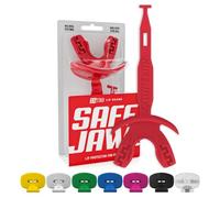 SAFEJAWZ Red Football Mouth Guard, Sports Lip Guard with Connected Strap