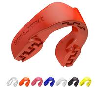 SAFEJAWZ Red Mouth Guard, Slim Fit Gum Shield for Adults with Case
