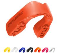 SAFEJAWZ Red Mouth Guard, Slim Fit Gum Shield for Juniors with Case