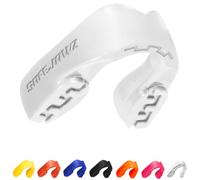 SAFEJAWZ White Mouth Guard, Slim Fit Gum Shield for Juniors with Case