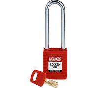 SafeKey Nylon Padlock, 38mm x 122mm x 19mm, Red