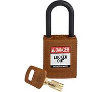 SafeKey Nylon Padlock, 38mm x 84mm x 19mm, Brown